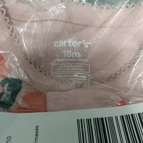 Butterfly Carters 18M Baby Girl Footie Pajama Sleep N Play Zip Front 100%Cotton - Picture 5 of 5